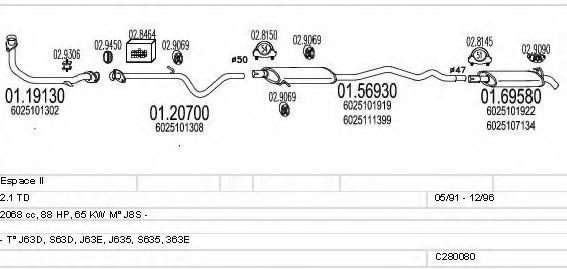 MTS C280080006619 Exhaust System